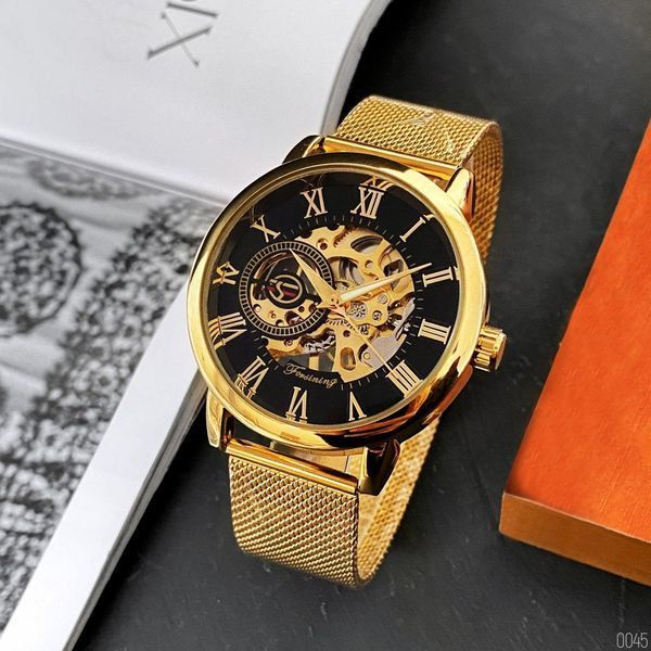 Forsining 8099M Gold-Black Mesh STOPPED 1059-0045 фото