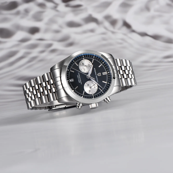 Чоловічий годинник Pagani Design PD-1775 Silver-Black з сапфіровим склом та механізмом Seiko VK64 1138-0197 фото