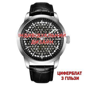 Наручний годинник Awarder 043 Silver Leather Гільза з індивідуальним дизайном та шкіряним ремінцем 1202-1114 фото