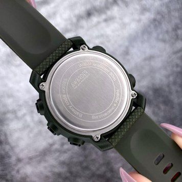 Чоловічий тактичний годинник Awarder 033 Де би не був Black-Silver-Black з електронним циферблатом 1202-0045 фото