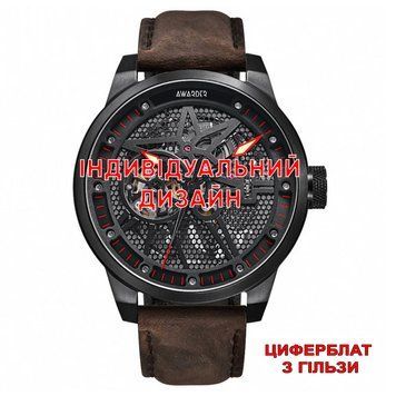 Наручний годинник Awarder 058 Black-Red Leather Гільза з індивідуальним дизайном 1202-1123 фото