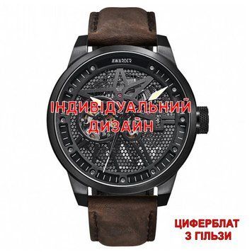 Наручний годинник Awarder 058 Black-White Leather Гільза з індивідуальним дизайном 1202-1124 фото