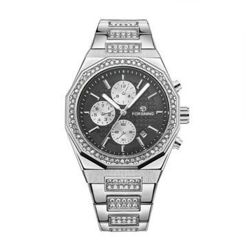 Наручний механічний годинник Forsining 8314 Silver-Black Steel 1059-0354 фото