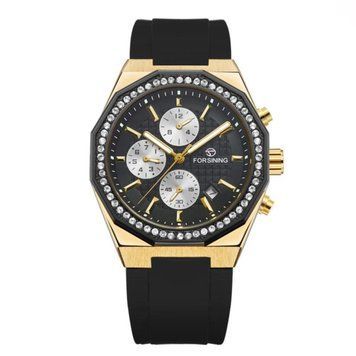 Наручний механічний годинник Forsining 8314 Black-Gold 1059-0356 фото