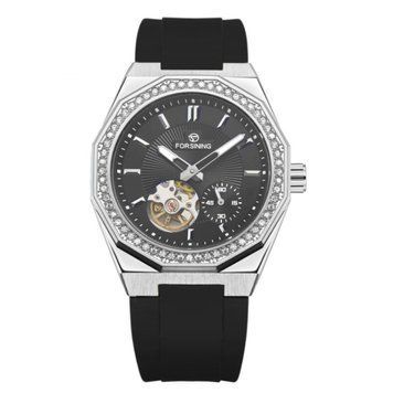 Наручний механічний годинник Forsining 8313 Black-Silver-Black 1059-0362 фото