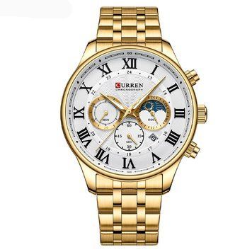 Чоловічий годинник Curren 8427 Gold-White 1008-0380 фото