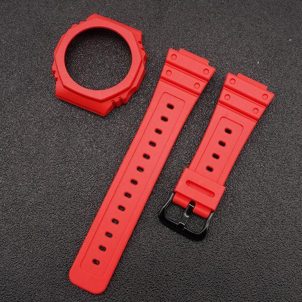 Ремінець + безель (рант) для Casio G-Shock GA-2100/GA-2110 Red Black 1051-0815 фото