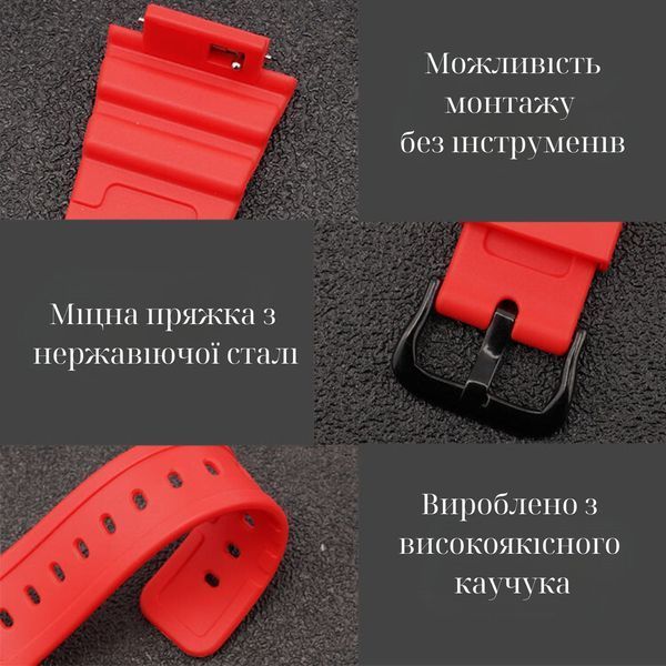 Ремінець + безель (рант) для Casio G-Shock GA-2100/GA-2110 Red Black 1051-0815 фото